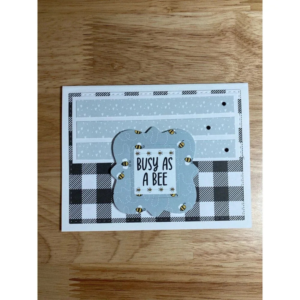 Bee Greeting Card – Handmade A2 Card – All Occasion Blank Card